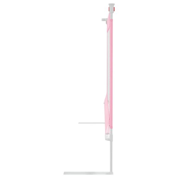 vidaXL Barandilla de seguridad cama de ni&ntilde;o rosa tela 100x25 cm