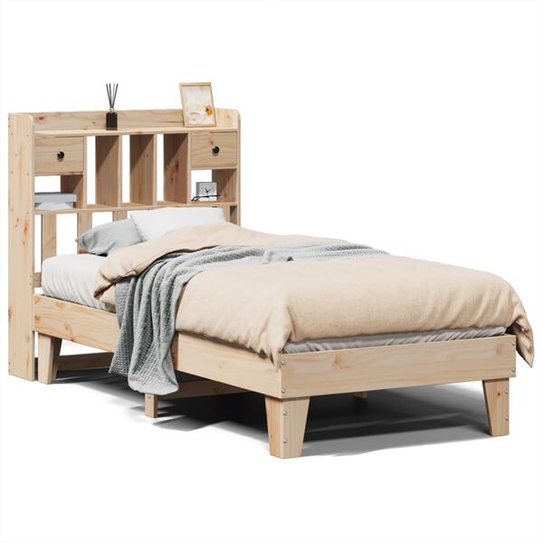 vidaXL Estructura de cama sin colch&oacute;n madera maciza de pino 90x190 cm