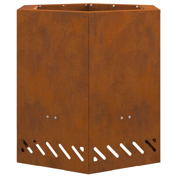 vidaXL Hoguera Sin Humo Marr&oacute;n 48 x 48 x 51 cm Acero autopatinable