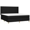 vidaXL Cama box spring colch&oacute;n y luces LED tela negro 160x200 cm