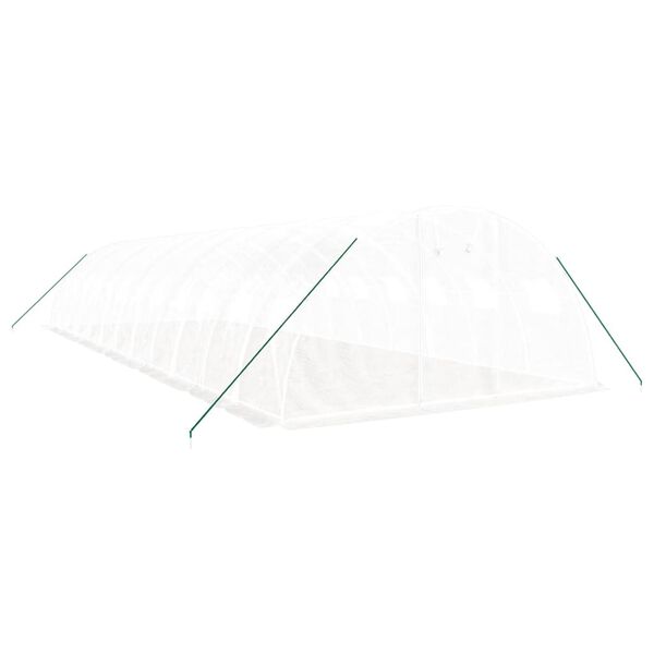 vidaXL Invernadero con estructura de acero blanco 48 m&sup2; 12x4x2 m