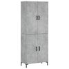 vidaXL Aparador alto madera contrachapada gris hormig&oacute;n 69,5x34x180 cm