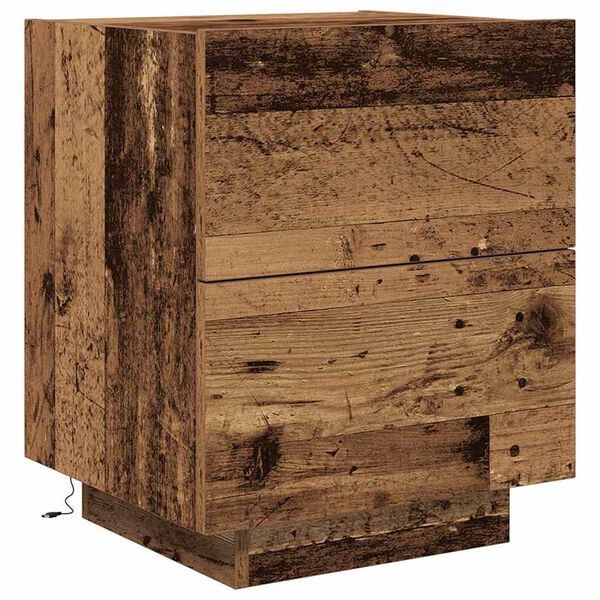 vidaXL Armario de Noche con caj&oacute;n Madera vieja 45 x 40 x 55 cm