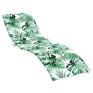 vidaXL Coj&iacute;n de tumbona Patr&oacute;n de hoja 200 x 70 x 3 cm Tela Oxford