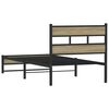 vidaXL Estructura de cama sin colch&oacute;n metal roble Sonoma 100x200 cm