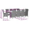 vidaXL Set comedor de jard&iacute;n 11 pzas con cojines rat&aacute;n sint&eacute;tico beige