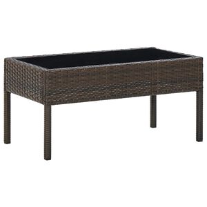 vidaXL Mesa de jard&iacute;n rat&aacute;n sint&eacute;tico marr&oacute;n 75x40x37 cm
