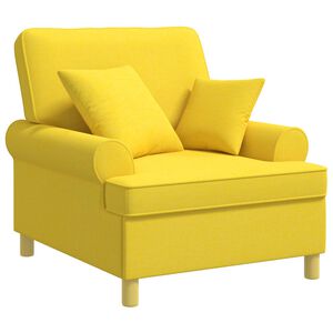 vidaXL Sill&oacute;n XL con cojines Amarillo Claro Tela