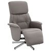 vidaXL Sill&oacute;n reclinable con reposapi&eacute;s tela gris taupe