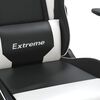 vidaXL Silla gaming con reposapi&eacute;s cuero sint&eacute;tico negro blanco
