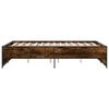 vidaXL Estructura cama madera ingenier&iacute;a metal roble ahumado 120x190cm