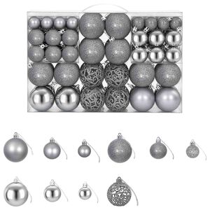 vidaXL Bolas de Navidad 100 unidades gris 3 / 4 / 6 cm