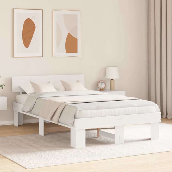 vidaXL Estructura de cama 135 x 190 cm Madera de pino macizo