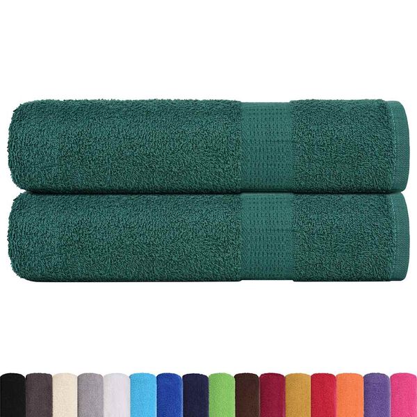 vidaXL Toallas de ba&ntilde;o 2 uds verde 100x150 cm 360 gsm 100% algod&oacute;n