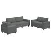 vidaXL Conjunto de sof&aacute; de 3 piezas con cojines de tela gris oscuro