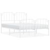 vidaXL Estructura cama sin colch&oacute;n con estribo metal blanco 150x200 cm