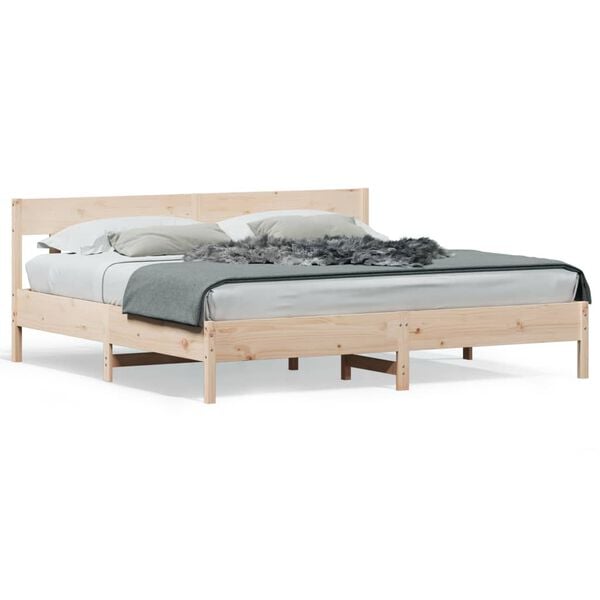 vidaXL Estructura de cama sin colch&oacute;n madera maciza de pino 200x200 cm