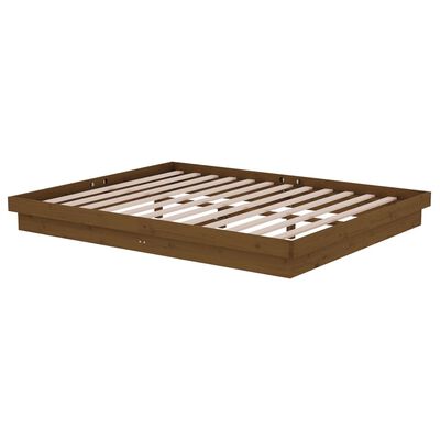 vidaXL Estructura de cama madera maciza marrón miel 160x200 cm