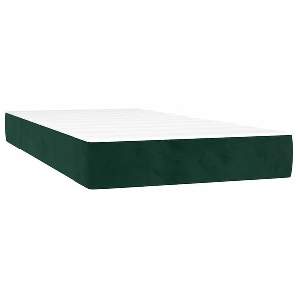 vidaXL Cama box spring con colch&oacute;n terciopelo verde oscuro 90x190 cm