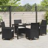 vidaXL Conjunto de Comedor de Jard&iacute;n 5 pcs Negro rat&aacute;n sint&eacute;tico