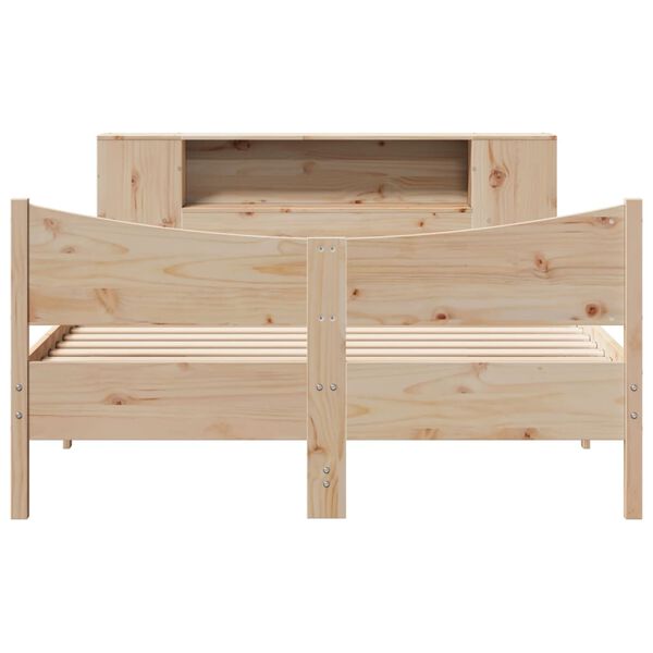 vidaXL Estructura de cama sin colch&oacute;n madera maciza de pino 135x190 cm