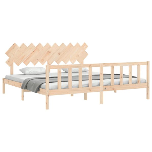 vidaXL Estructura de cama sin colch&oacute;n madera maciza de pino 200x200 cm