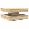 vidaXL Mesa de centro giratoria 360 grados roble sonoma 70x70x34,5 cm