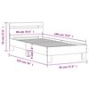 vidaXL Estructura de cama cabecero luces LED marr&oacute;n roble 90x190 cm