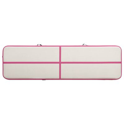 vidaXL Esterilla inflable de gimnasia con bomba PVC rosa 800x100x15 cm