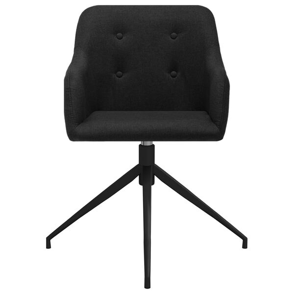vidaXL Sillas de comedor giratorias 6 unidades tela negro