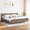 vidaXL Cama box spring con colch&oacute;n tela gris taupe 200x200 cm