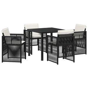 vidaXL Conjunto de Comedor de Jard&iacute;n 5 pcs Negro