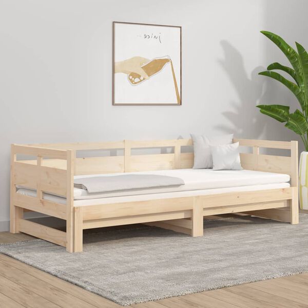 vidaXL Sof&aacute; cama extra&iacute;ble madera maciza de pino 2x(80x200) cm