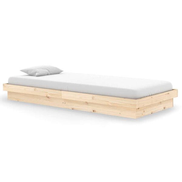 vidaXL Estructura de cama de madera maciza 90x200 cm