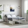 vidaXL Estructura cama sin colch&oacute;n con estribo metal blanco 140x200 cm