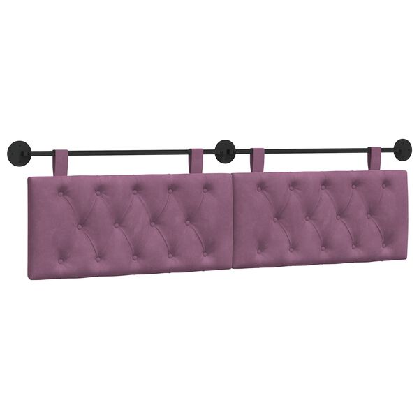 vidaXL Cabecera Colgante Morado 170 x 55 x 7 cm Terciopelo