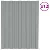 vidaXL Panel de techo 12 pcs Gris 60 x 45 cm Acero galvanizado