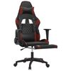 vidaXL Silla gaming con reposapiés cuero sintético negro rojo tinto