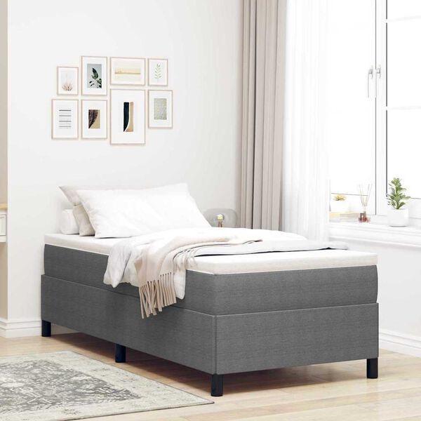 vidaXL Cama tipo Box Spring Gris Claro 90 x 200 cm Tela de Pana
