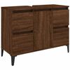 vidaXL Armario de lavabo madera contrachapada roble marr&oacute;n 80x33x60 cm