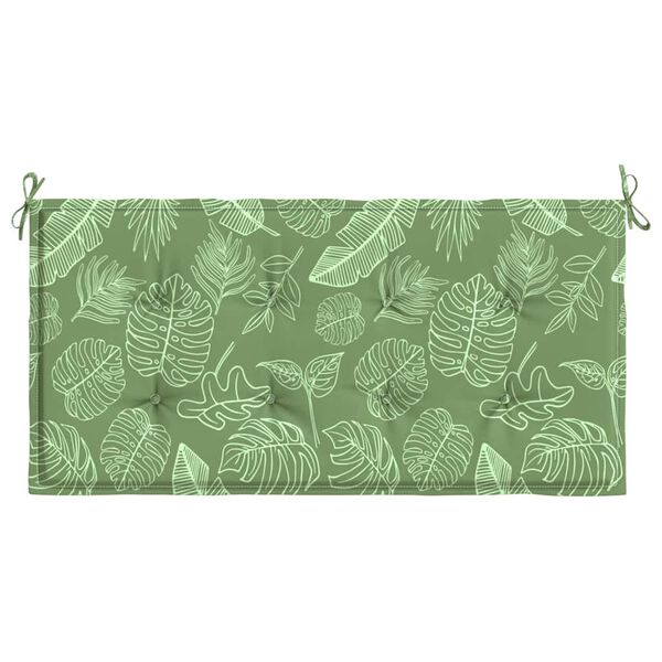 vidaXL Coj&iacute;n banco de jard&iacute;n tela Oxford estampado hojas 100x50x4 cm