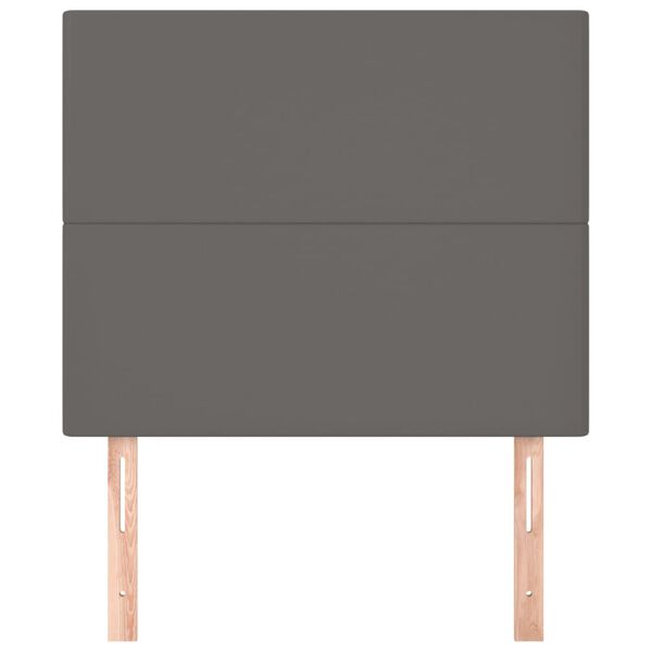 vidaXL Cabecero de cama gris 80x5x118/128 cm piel sint&eacute;tica