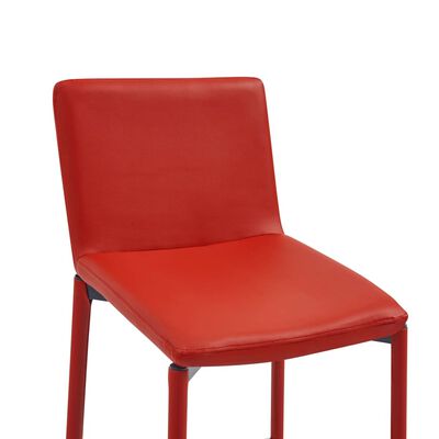 vidaXL Set mesa alta y taburetes de bar 3 piezas cuero sintético rojo