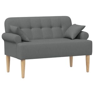 vidaXL Sof&aacute; amoroso con botones acolchados Gris oscuro Tela