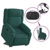 vidaXL Sill&oacute;n el&eacute;ctrico reclinable elevable de tela verde oscuro