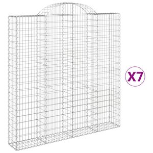 vidaXL Cestas de gaviones 7 uds forma de arco hierro 200x30x200/220 cm