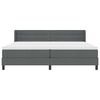 vidaXL Cama tipo Box Spring con colch&oacute;n Gris oscuro 200 x 200 cm tela
