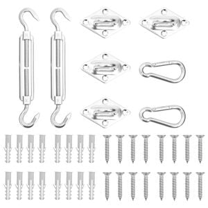 vidaXL Juego de accesorios para toldo de vela 8 pzas acero inoxidable