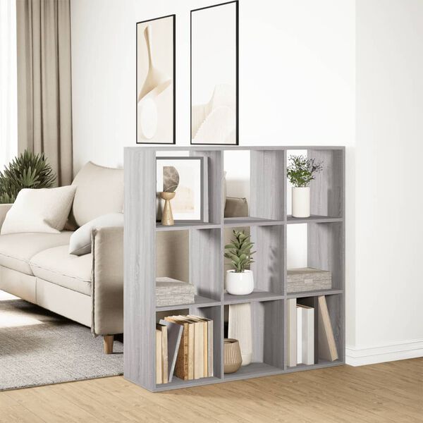 vidaXL Librer&iacute;a divisor madera ingenier&iacute;a gris Sonoma 102x29x103,5 cm