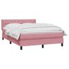 vidaXL Cama box spring con colch&oacute;n terciopelo rosa 140x220 cm